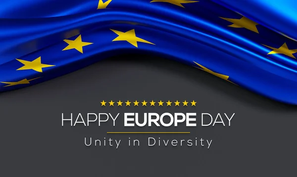 Europe Day is celebrated every year on May 9 to celebrate peace and unity throughout Europe. 3D Rendering