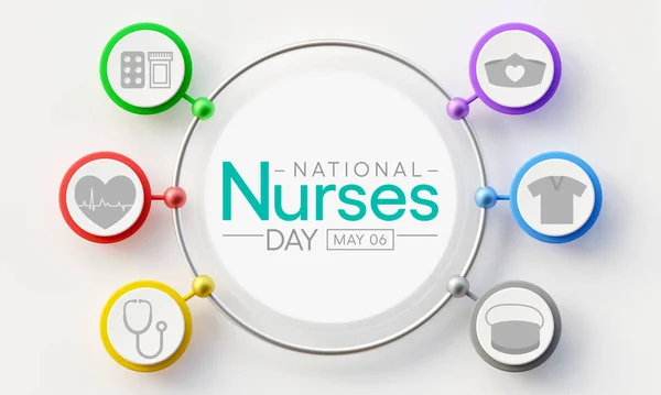 National Nurses Day Firas Usa Den Maj Varje För Att — Stockfoto