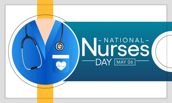 National Nurses Day Firas Usa Den Maj Varje För Att — Stock vektor