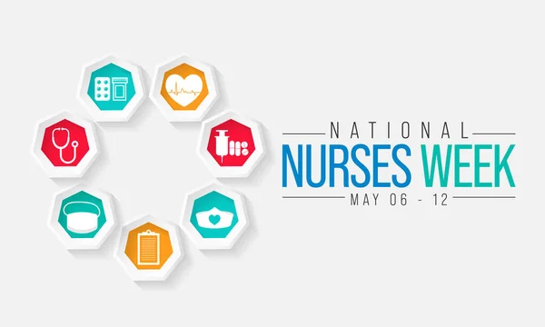 Semana Nacional Enfermeras Observa Los Estados Unidos Del Mayo Cada — Vector de stock