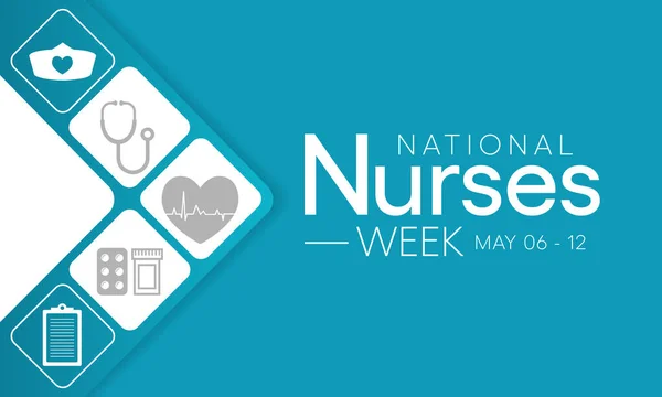Semana Nacional Enfermeras Observa Los Estados Unidos Del Mayo Cada — Vector de stock
