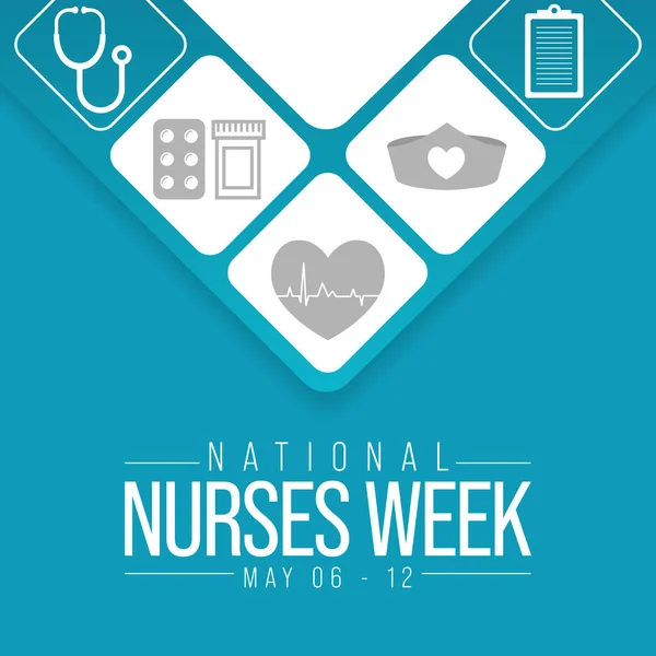 stock vector National Nurses week is observed in United states from May 6 to 12 of each year, to mark the contributions that nurses make to society. Vector illustration