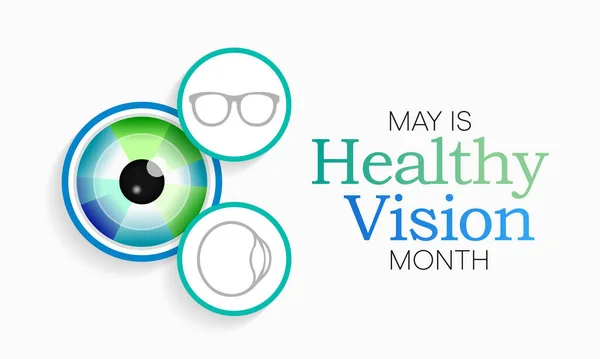 Mes Visión Saludable Observa Cada Año Mayo Cuidar Tus Ojos — Archivo Imágenes Vectoriales