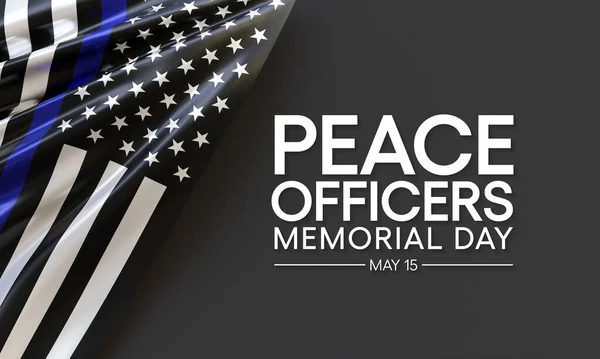 Peace Officers Memorial Day is celebrated on May 15 of each year in United states that pays tribute to the local, state, and federal officers who have died or disabled, in line of duty. 3D Rendering