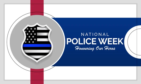 National Police Week Npw Est Célébrée Chaque Année Mai Aux — Image vectorielle