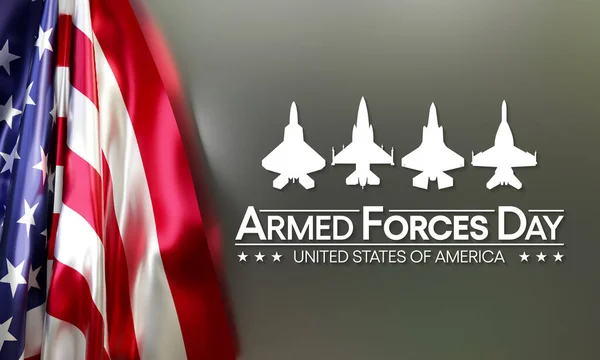 Armed forces day is observed in United States of America during May, it is a chance to show your support for the men and women who make up the Armed Forces community. 3D Rendering