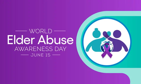 stock vector World Elder abuse awareness day is observed every year on June 15, It represents the one day in the year when the world voices its opposition to the suffering inflicted to some of our older generation