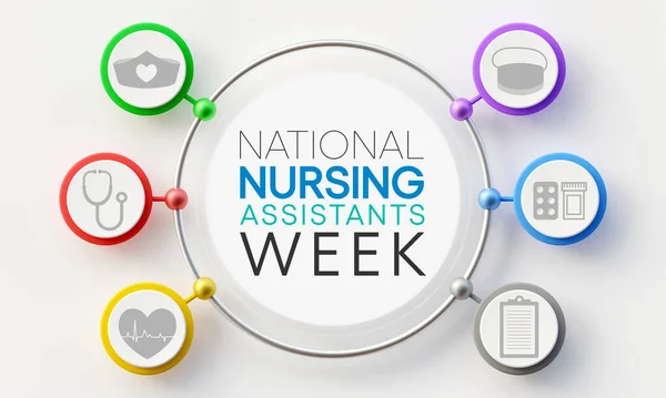 Nursing assistants week is observed every year in June, The main role of a CNA is to provide basic care to patients and help them with daily activities. 3D Rendering