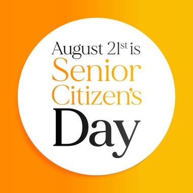 World Senior Citizen's Day is observed every year on August 21. The day is known to increase awareness of the factors and issues that affect older adults, such as age deterioration. Vector art clipart