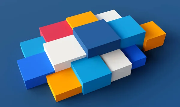 Cubes Colorés Sur Fond Sombre Peuvent Être Utilisés Comme Modèles — Photo