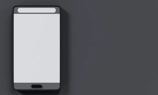 Модель Мобильного Телефона Изолирована Черном Фоне Рендеринг — стоковое фото