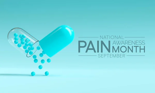 Pain awareness month is observed every year in September, to raise public awareness of issues in the area of pain and pain management. 3D Rendering