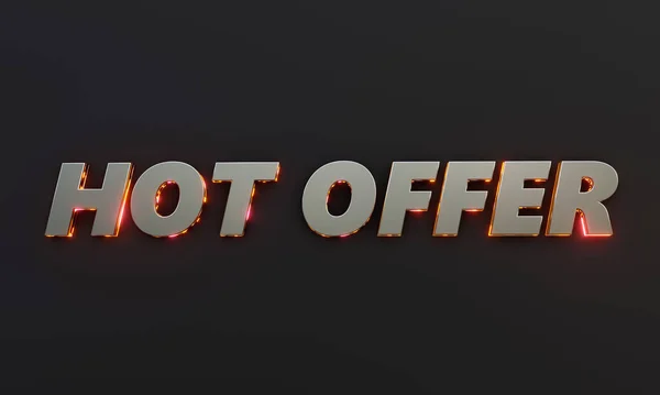 Ordet Hot Offer Skrivet Mörk Bakgrund Med Filmisk Och Neon — Stockfoto