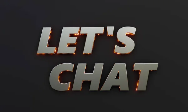 Słowo Let Chat Jest Napisane Ciemnym Tle Efektem Filmowym Neonowym — Zdjęcie stockowe