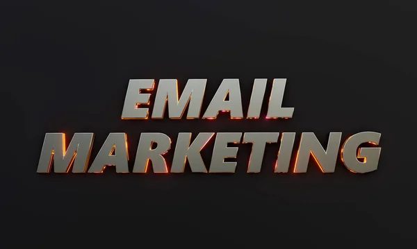 Słowo Email Marketing Jest Napisane Ciemnym Tle Efektem Filmowym Neonowym — Zdjęcie stockowe
