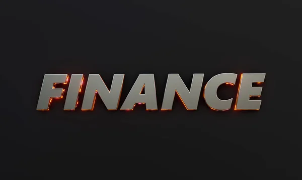 Slovo Finance Napsáno Tmavém Pozadí Filmovým Neonovým Textovým Efektem Vykreslování — Stock fotografie