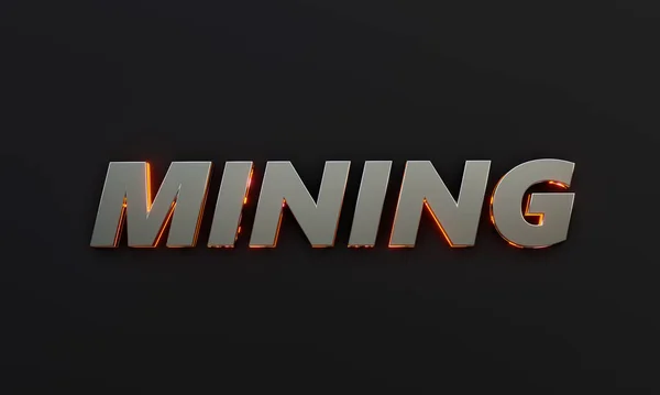Λέξη Mining Γράφεται Σκοτεινό Φόντο Κινηματογραφικό Και Νέον Αποτέλεσμα Κειμένου — Φωτογραφία Αρχείου
