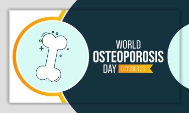 Dünya Osteoporoz Günü, her yıl 20 Ekim 'de, osteoporoz ve metabolik kemik hastalıklarının önlenmesi, teşhisi ve tedavisine ilişkin küresel bilincin artırılmasına adanmıştır. Vektör sanatı