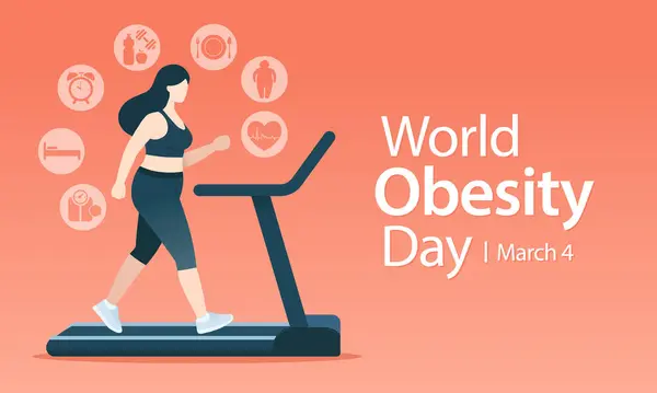 Giornata Mondiale Dell Obesità Viene Osservata Ogni Anno Marzo Con — Vettoriale Stock