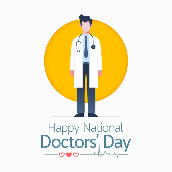 의사의 National Doctorss Day 의사들 개개인의 사회에 감사하고 인정하는 날이다 — 스톡 벡터
