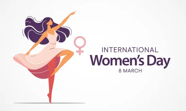 여성의 International Womens Day 이것은 여성의 권리를 운동의 초점이다 일러스트 — 스톡 벡터