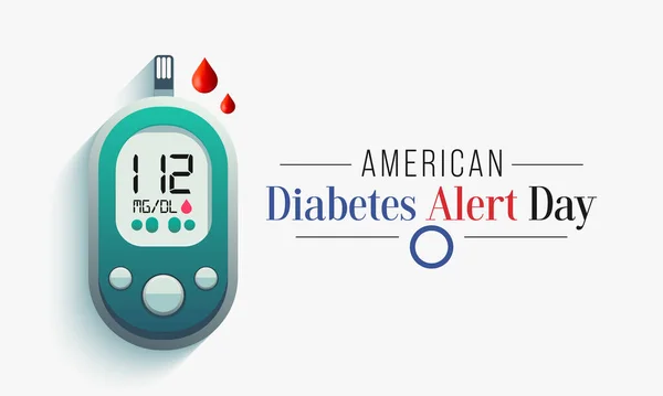 당뇨병 American Diabetes Alert Day 관측되며 당뇨병의 심각성 위험을 이해하는 — 스톡 벡터