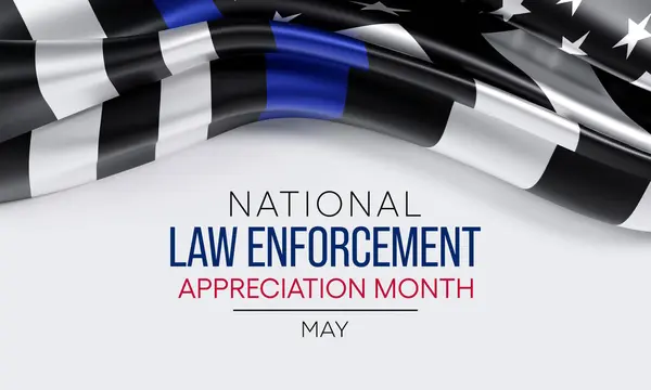 stock image Law enforcement appreciation Month is observed every year in May, to thank and show support to our local law enforcement officers who protect and serve. 3D Rendering