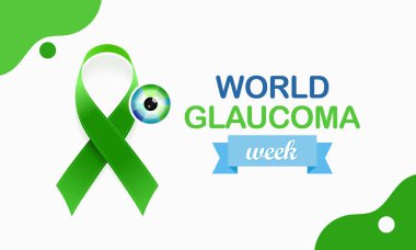 Dünya Glaukoma Haftası Mart ayında her yıl gözlenir. Optik sinirlere zarar veren bir grup göz hastalığıdır ve bu da iyi bir görüş için hayati önem taşır. Vektör illüstrasyonu