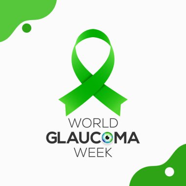 Dünya Glaukoma Haftası Mart ayında her yıl gözlenir. Optik sinirlere zarar veren bir grup göz hastalığıdır ve bu da iyi bir görüş için hayati önem taşır. Vektör illüstrasyonu