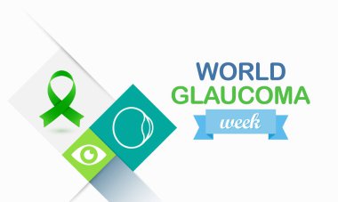 Dünya Glaukoma Haftası Mart ayında her yıl gözlenir. Optik sinirlere zarar veren bir grup göz hastalığıdır ve bu da iyi bir görüş için hayati önem taşır. Vektör illüstrasyonu