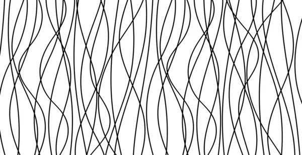 Lignes Dessinées Main Onde Motif Abstraite Simple Sans Couture Motif — Image vectorielle