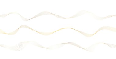 Altın çizgi dalgalı soyut bir arkaplan. Lüks bir şekilde. Teknik şablon. Dalgalı kıvrımlı, düz çizgili. Vektör illüstrasyonu.