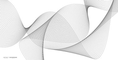 Beyaz arka planda soyut dalgalı çizgiler izole edilmiş. Dalga çizgisi sanatı, kıvrımlı düz tasarım. Vektör illüstrasyonu EPS 10.