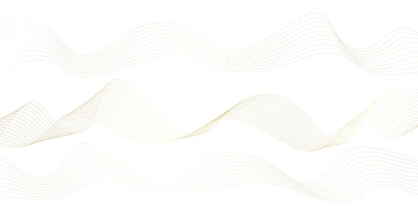 Onde Gold Line Style Luxe Motif Technique Ligne Ondulée Incurvée — Image vectorielle