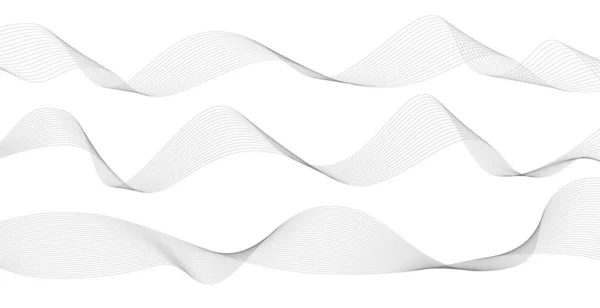 Абстрактные Волнистые Полосы Белом Фоне Изолированы Wave Line Art Curved — стоковый вектор