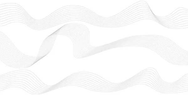Rayures Ondulées Abstraites Sur Fond Blanc Isolé Art Ligne Onde — Image vectorielle