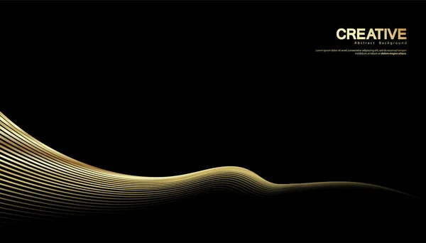Abstrakter Hintergrund Mit Goldstrichwelle Lauxury Stil Technisches Muster Geschwungene Wellenlinie — Stockvektor