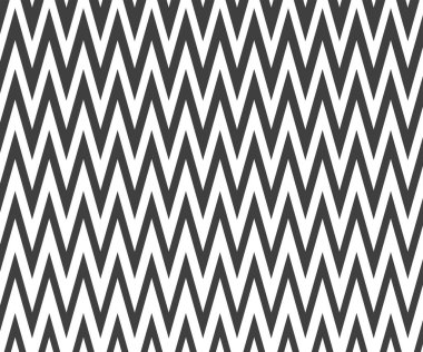 Zig Zag çizgileri deseni. Beyaz arka planda siyah dalgalı çizgi. Soyut dalga, vektör çizimi