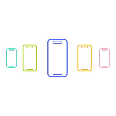 Cep telefonu simgesi. Akıllı telefon sembolü. Vektör illüstrasyon logosu