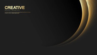 Altın çizgi dalgalı soyut bir arkaplan. Kahkaha stili. Teknik şablon. Dalgalı kıvrımlı, düz çizgili. Vektör illüstrasyonu.