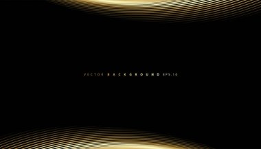 Altın çizgi dalgalı soyut bir arkaplan. Kahkaha stili. Teknik şablon. Dalgalı kıvrımlı, düz çizgili. Vektör illüstrasyonu.