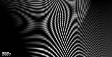 Soyut arkaplan, fikirleriniz için vektör şablonu, monokromatik çizgi dokusu, dalgalı çizgi dokusu