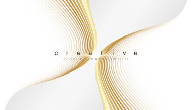 Birinci sınıf bir geçmiş. Soyut lüks model. Altın dalga çizgileri arka plan. Soyut altın eğri çizgi dokusu. vektör illüstrasyonu.