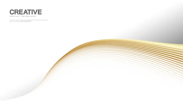 プレミアム背景 抽象的な高級パターン 金波線の背景 抽象的な金の曲線のテクスチャ ベクターイラスト — ストックベクタ