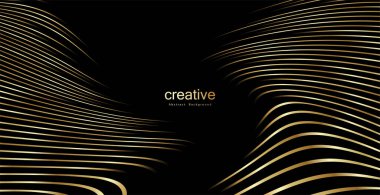 Birinci sınıf bir geçmiş. Soyut lüks model. Altın renkli çizgili arka plan. Soyut altın çizgi dokusu. Siyah desen vektör illüstrasyonu.