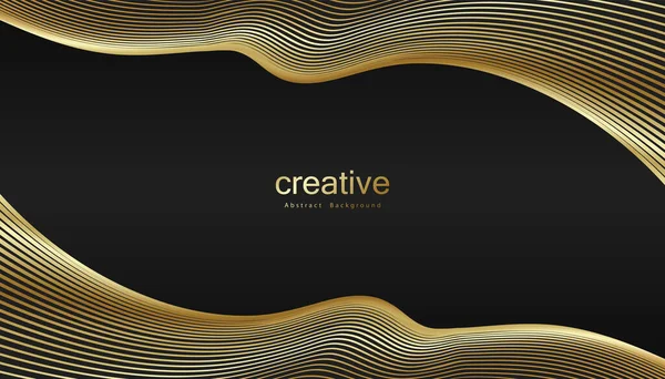 抽象的な金の豪華な波線の背景 あなたのデザインのための簡単なテクスチャ グラデーションの背景 ウェブサイト ポスター バナー Eps10ベクトルのための現代的な装飾 — ストックベクタ