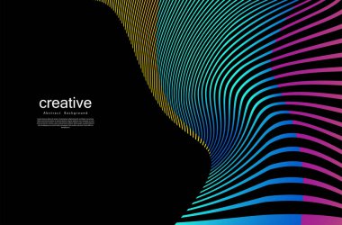 Soyut dalga arkaplanı. Renkli eğri çizgi deseni