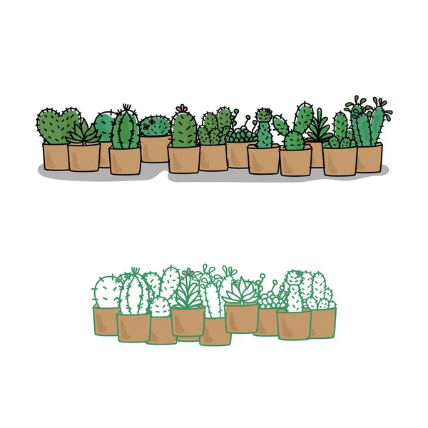 Słodki Kaktus Ręcznie Narysowany Kaktus Ilustracja Wektora — Wektor stockowy