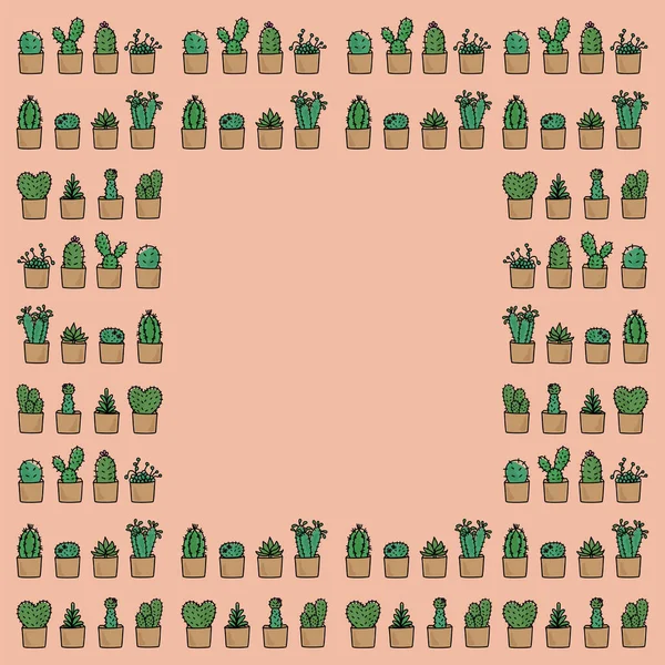 Söt Kaktus Handritad Kaktus Vektor Illustration — Stock vektor