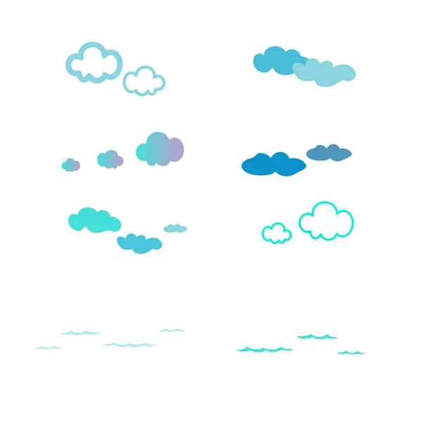 Nuvens Ícone Onda Ilustração Vetorial — Vetor de Stock